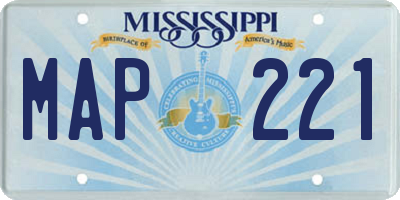 MS license plate MAP221