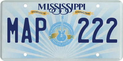 MS license plate MAP222
