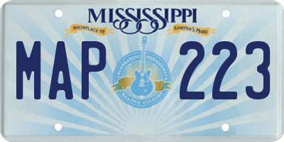 MS license plate MAP223