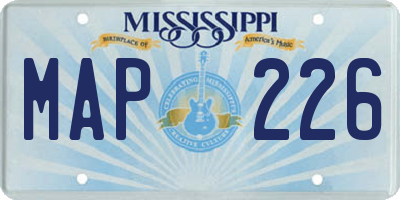 MS license plate MAP226