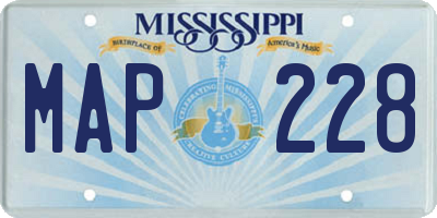 MS license plate MAP228