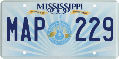 MS license plate MAP229
