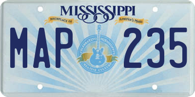 MS license plate MAP235