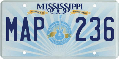 MS license plate MAP236