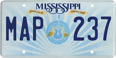 MS license plate MAP237