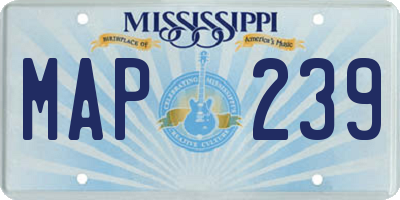 MS license plate MAP239