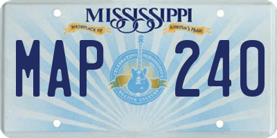 MS license plate MAP240