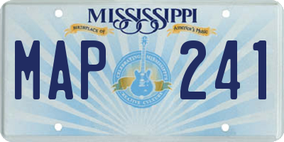 MS license plate MAP241