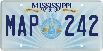 MS license plate MAP242