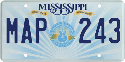 MS license plate MAP243