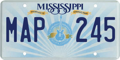 MS license plate MAP245