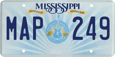 MS license plate MAP249