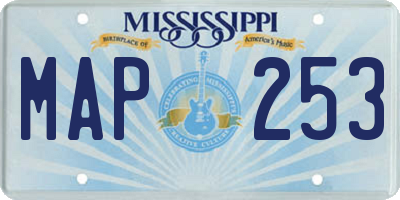 MS license plate MAP253
