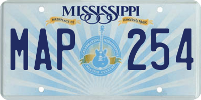 MS license plate MAP254