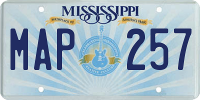 MS license plate MAP257