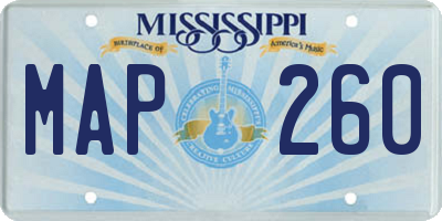MS license plate MAP260
