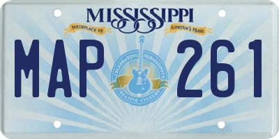 MS license plate MAP261