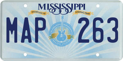 MS license plate MAP263