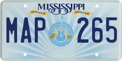 MS license plate MAP265