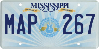 MS license plate MAP267