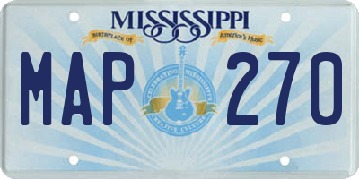 MS license plate MAP270