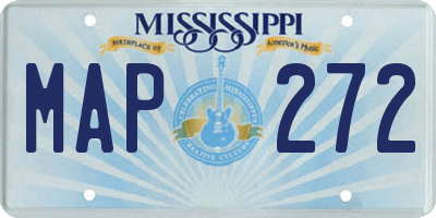 MS license plate MAP272