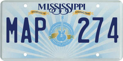 MS license plate MAP274