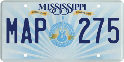 MS license plate MAP275
