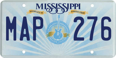 MS license plate MAP276