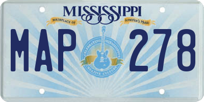 MS license plate MAP278