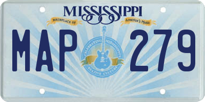 MS license plate MAP279