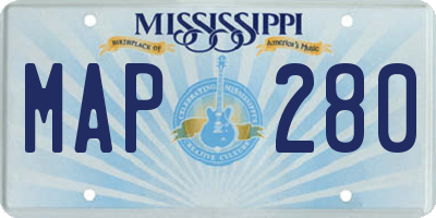 MS license plate MAP280
