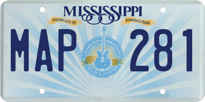 MS license plate MAP281