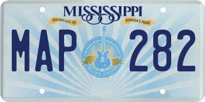 MS license plate MAP282