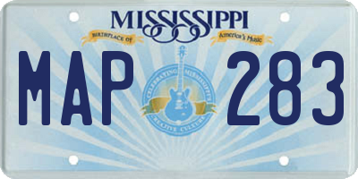 MS license plate MAP283