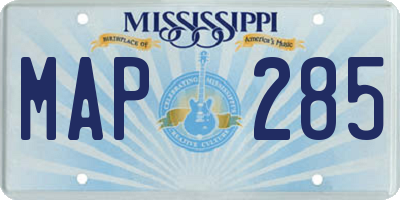 MS license plate MAP285