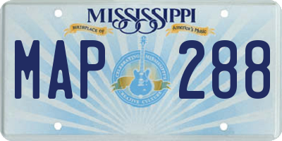 MS license plate MAP288