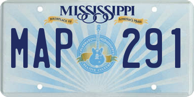 MS license plate MAP291