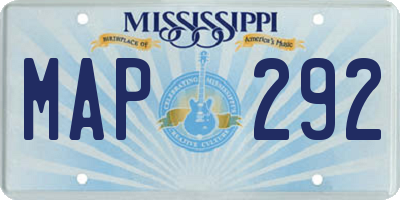 MS license plate MAP292
