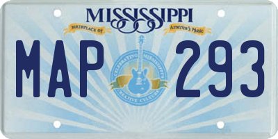 MS license plate MAP293