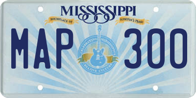 MS license plate MAP300