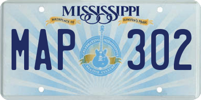 MS license plate MAP302
