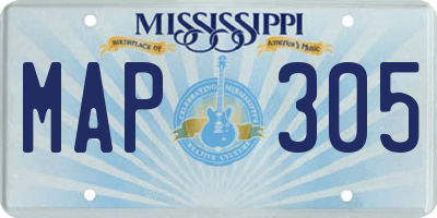 MS license plate MAP305
