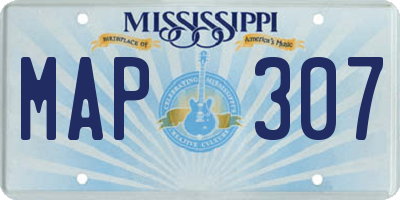 MS license plate MAP307