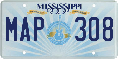 MS license plate MAP308