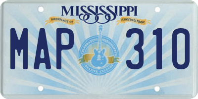 MS license plate MAP310