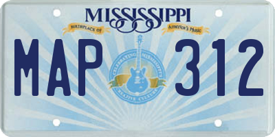 MS license plate MAP312
