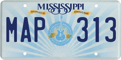 MS license plate MAP313