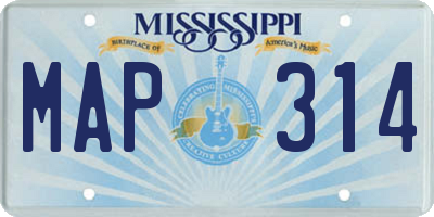 MS license plate MAP314