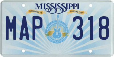 MS license plate MAP318